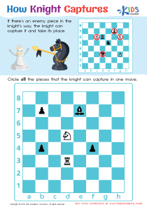 How Pawns Move: Part I Worksheet, Free Printable PDF for Kids